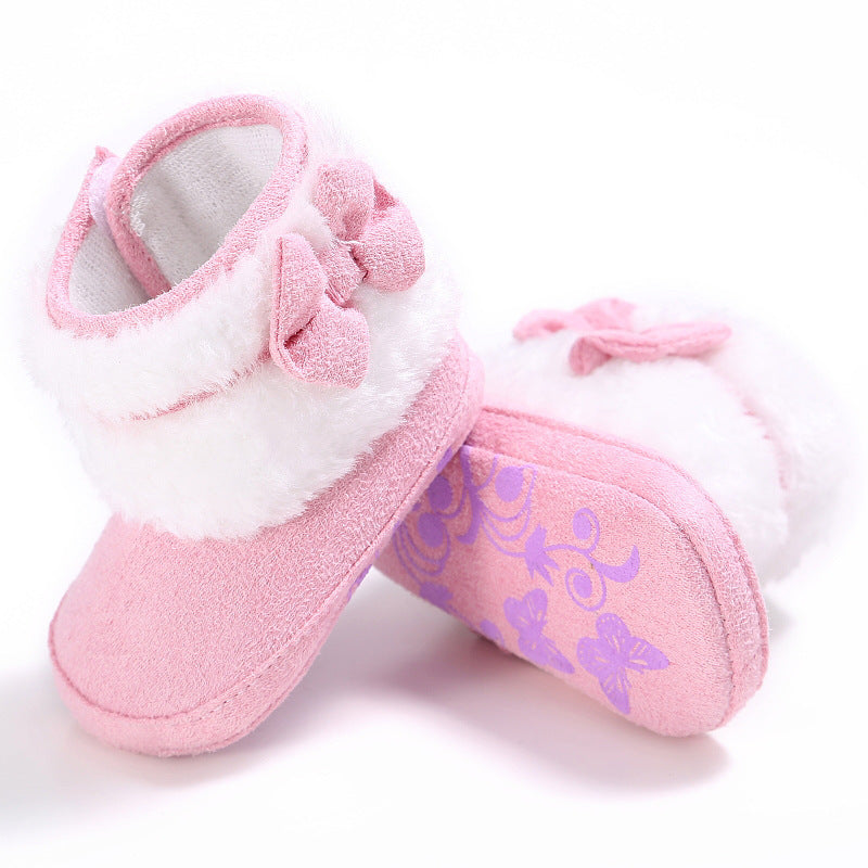 Baby Girl Soft Bottom Snow Plus Velvet Thermal Toddler Shoes