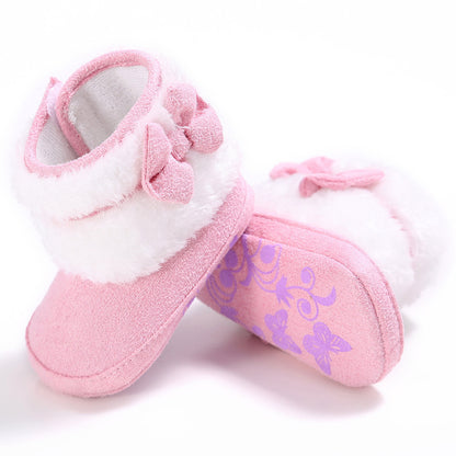 Baby Girl Soft Bottom Snow Plus Velvet Thermal Toddler Shoes