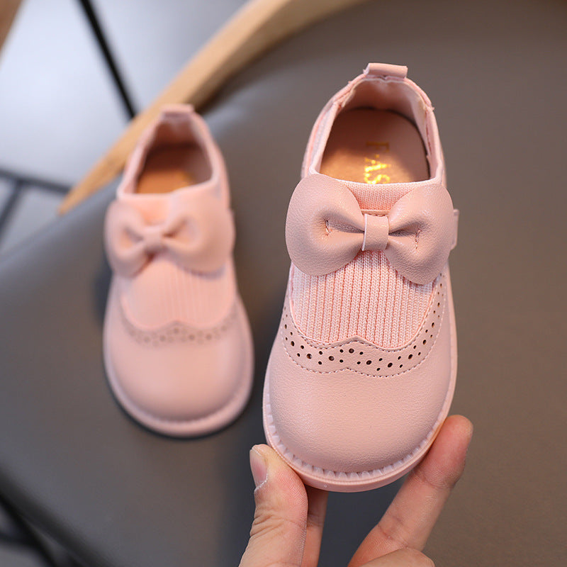 Girls Leather Shoes  Female Treasure Bottom Toddlers Princess Single Shoes    (Available)