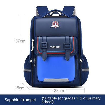 One-piece Open Spine Protection Children's Schoolbag Lightweight