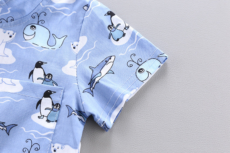 Boy baby infant child suit shirt short sleeve suit (Available)