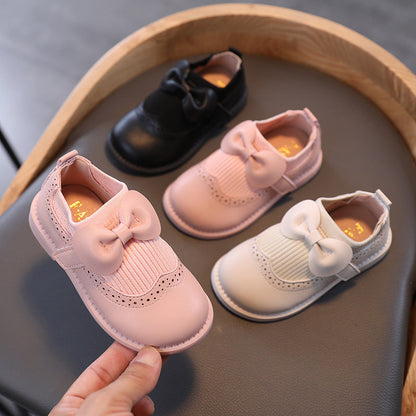 Girls Leather Shoes  Female Treasure Bottom Toddlers Princess Single Shoes    (Available)