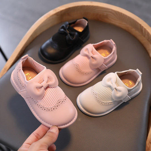 Girls Leather Shoes  Female Treasure Bottom Toddlers Princess Single Shoes    (Available)