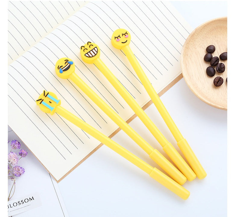 Creative cartoon cute expression black gel pen full needle pen gel pen advertising pen primary school stationery