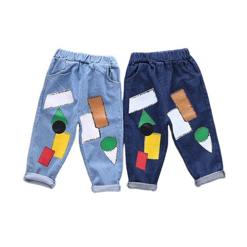 Boys' sports casual jeans spring  (Available)