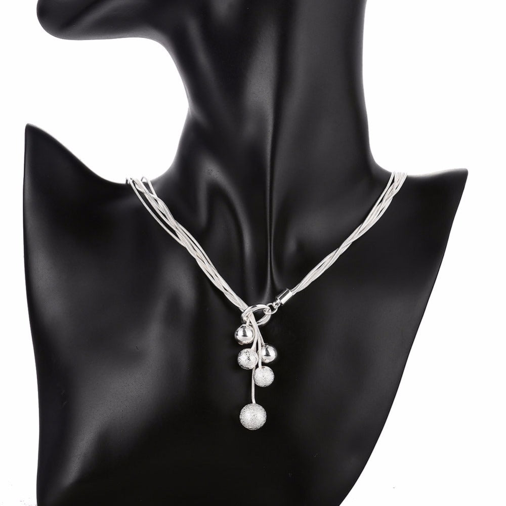 Five Thread Bead Necklace Bracelet Earring Set (Available)