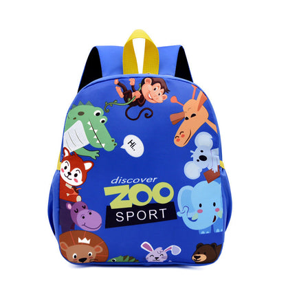 Kindergarten Ergonomic School Backpack with cartoon design, padded shoulder straps, breathable back panel, and lightweight construction for preschool children