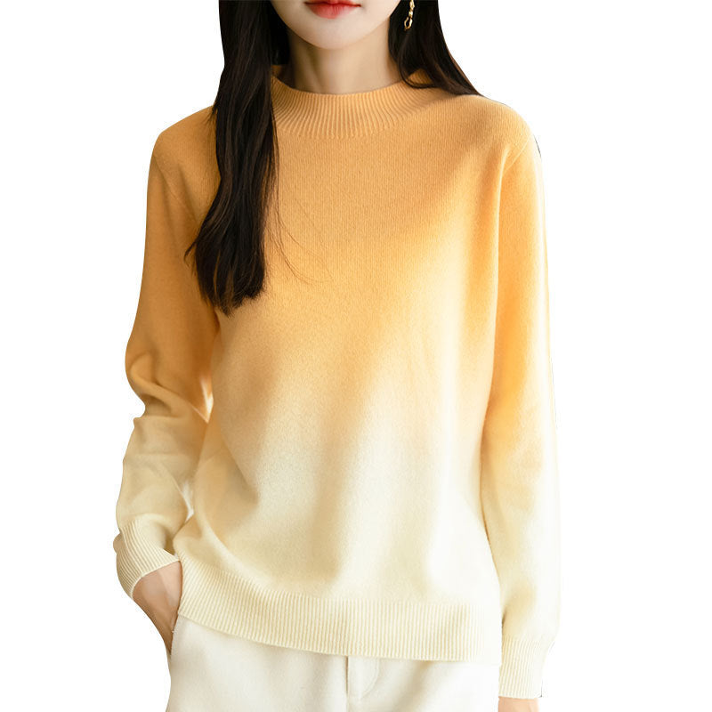 Loose Thick Idle Style Knitwear Gradient Color Sweater