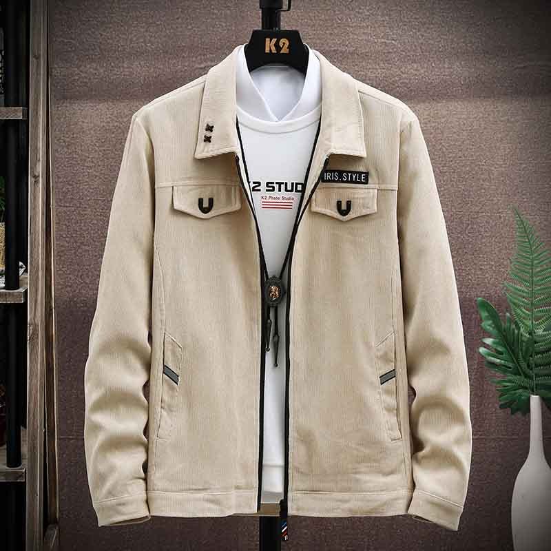 Men's Hong Kong Style Jacket Autumn Handsome Functional Lapel