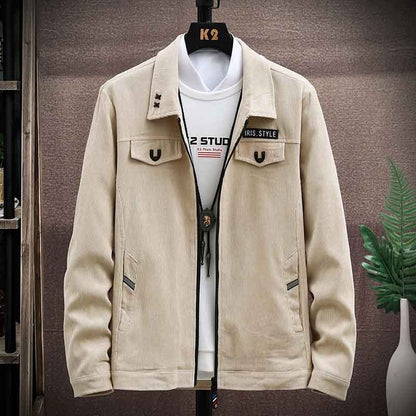 Men's Hong Kong Style Jacket Autumn Handsome Functional Lapel