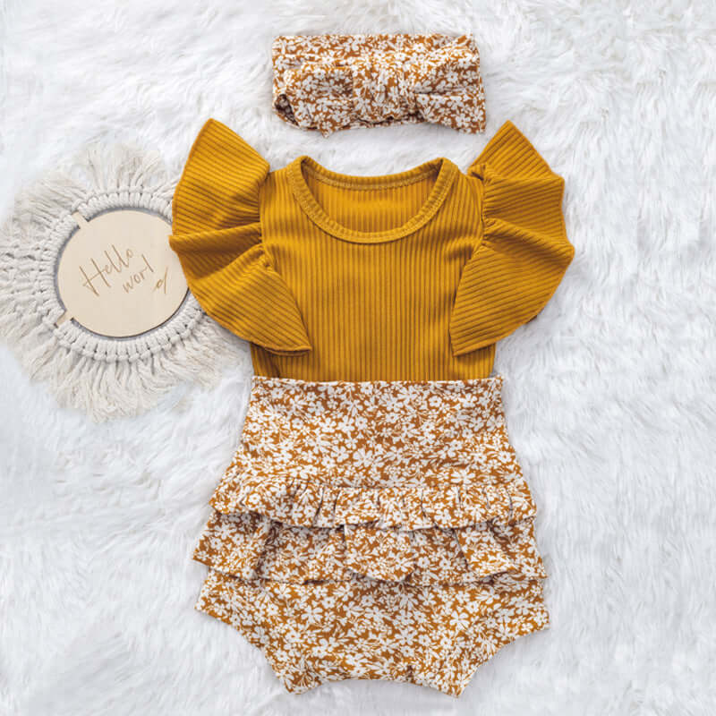 Baby Girl Summer Romper Bangladesh Flounced Sleeve - Small China Town