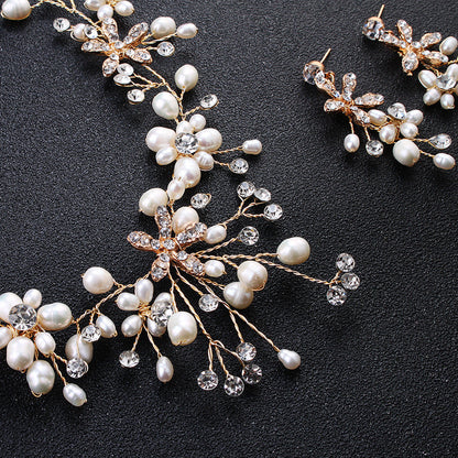 Pearl necklace and earring set  (Available)