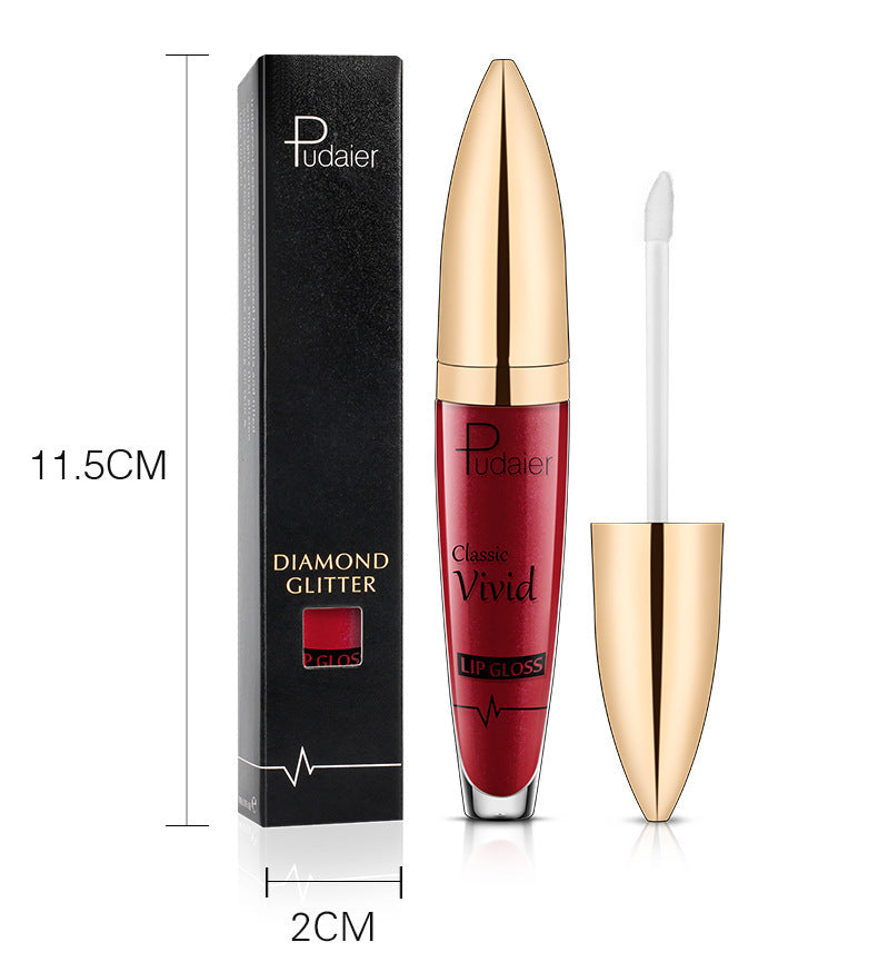 Pudaier Sip Glitter Flip Matte Shimmer Lip Gloss No Stain On Cup Diamond Lipstick