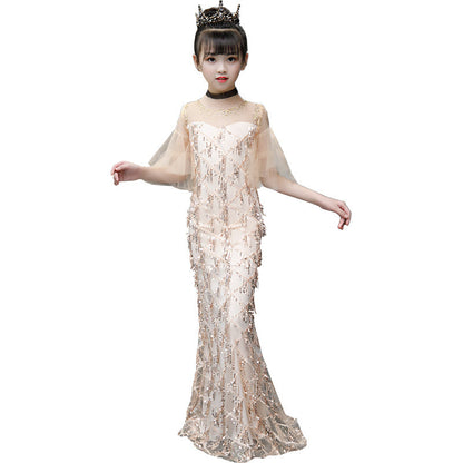 Girls princess fishtail dress Bangladesh luxury evening party gown for wedding birthday and special occasions