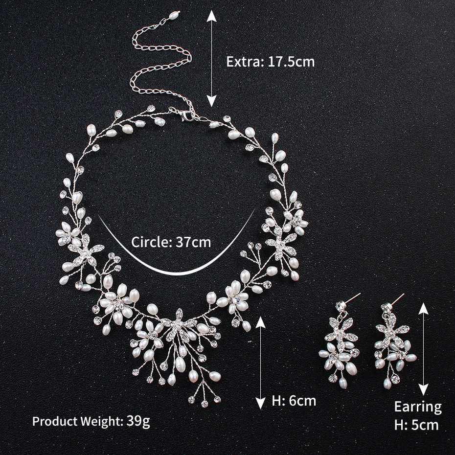 Pearl necklace and earring set  (Available)