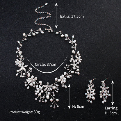 Pearl necklace and earring set  (Available)