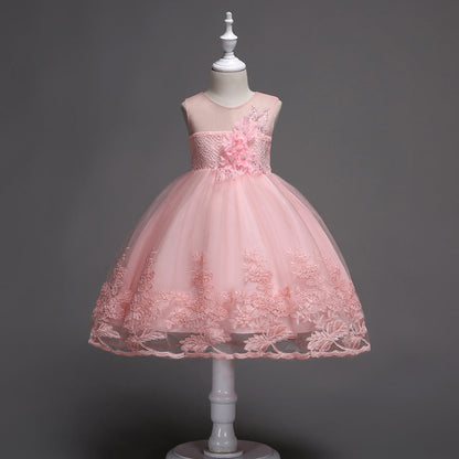 Girls Elegant Party Dress with princess-style design, soft fabric, and flared skirt for birthdays, weddings, parties, and festive occasions