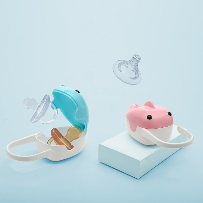 Baby Pacifier Storage Box made from BPA-free material with secure closure for hygienic pacifier storage during travel and daily use