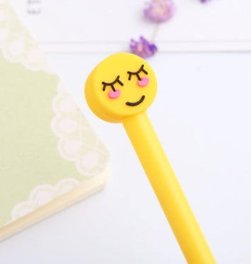 Creative cartoon cute expression black gel pen full needle pen gel pen advertising pen primary school stationery