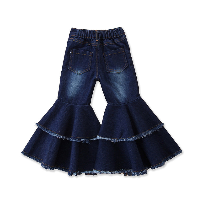 European And American Style Girls Kids Fashion Bell Bottom Pants  ( Available )