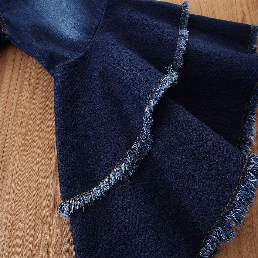 European And American Style Girls Kids Fashion Bell Bottom Pants  ( Available )