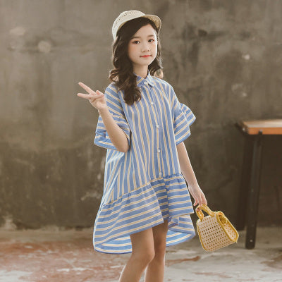 Shirt Children's Short-Sleeved Shirt Skirt Long
