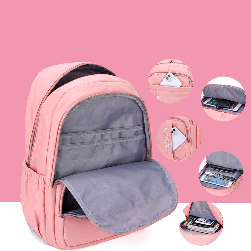 Kids rolling school backpack with detachable 6-wheel trolley, waterproof nylon, spacious compartments, and adjustable shoulder straps for school and travel