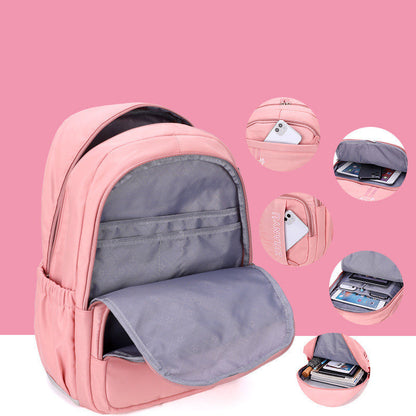 Kids rolling school backpack with detachable 6-wheel trolley, waterproof nylon, spacious compartments, and adjustable shoulder straps for school and travel