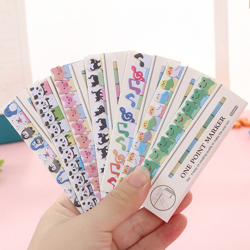 Korea Stationery Mini Cartoon Animals Sitting In Rows N Times Stickers Creative Memo Notes 7g