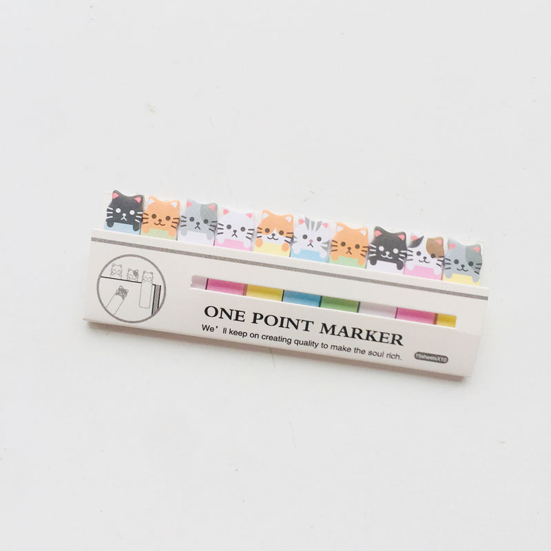 Korea Stationery Mini Cartoon Animals Sitting In Rows N Times Stickers Creative Memo Notes 7g