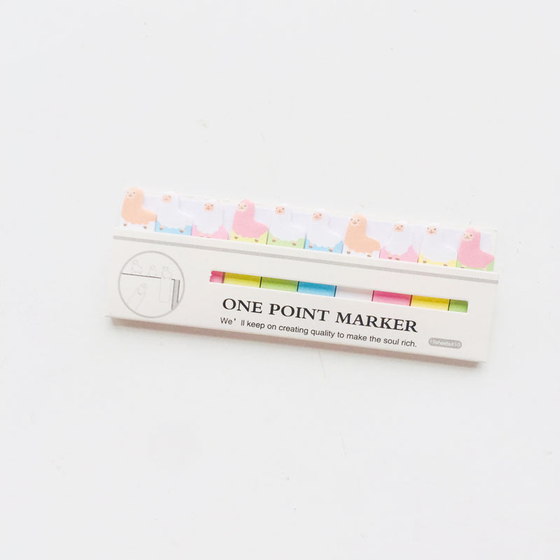 Korea Stationery Mini Cartoon Animals Sitting In Rows N Times Stickers Creative Memo Notes 7g