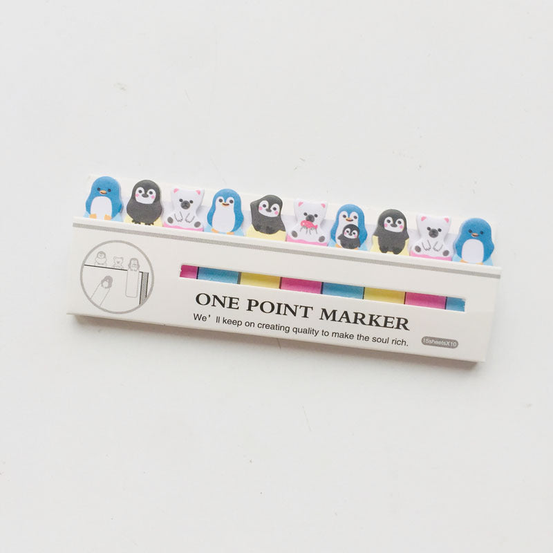 Korea Stationery Mini Cartoon Animals Sitting In Rows N Times Stickers Creative Memo Notes 7g