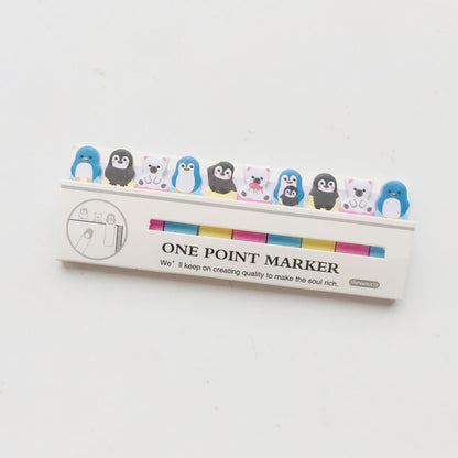 Korea Stationery Mini Cartoon Animals Sitting In Rows N Times Stickers Creative Memo Notes 7g