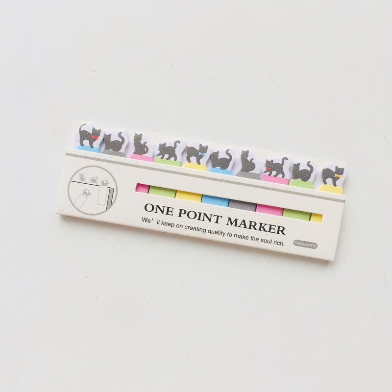 Korea Stationery Mini Cartoon Animals Sitting In Rows N Times Stickers Creative Memo Notes 7g