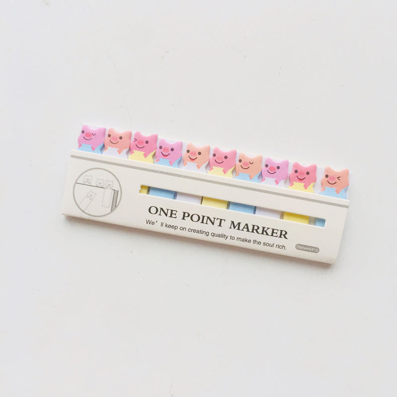 Korea Stationery Mini Cartoon Animals Sitting In Rows N Times Stickers Creative Memo Notes 7g