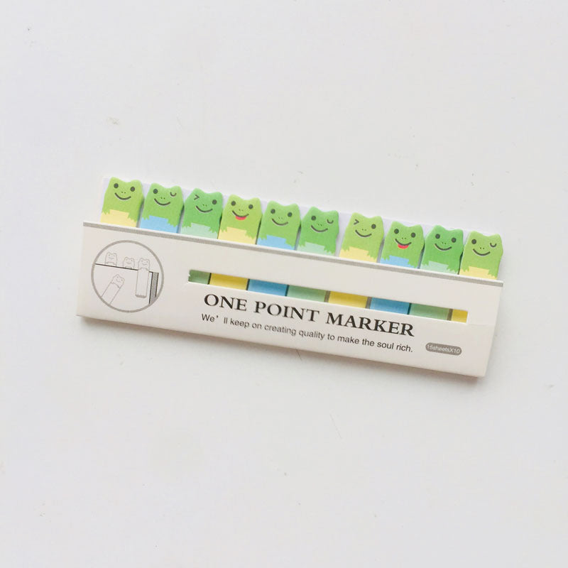 Korea Stationery Mini Cartoon Animals Sitting In Rows N Times Stickers Creative Memo Notes 7g