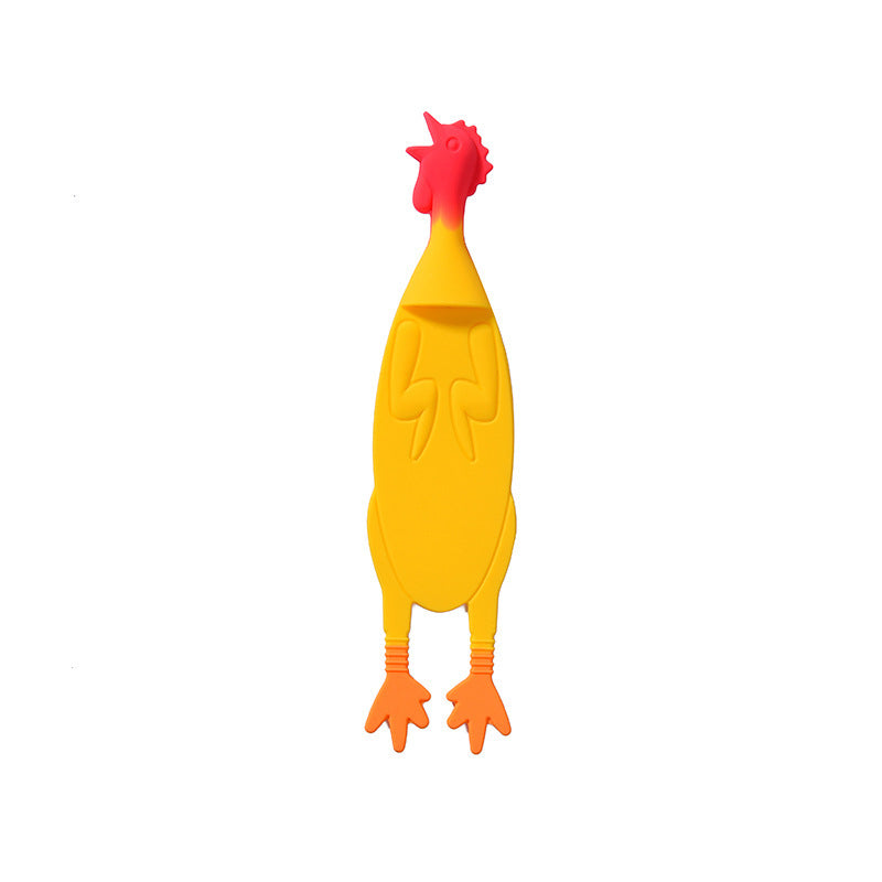 Creative Silicone Screaming Chicken Reading Bookmark   (Available)