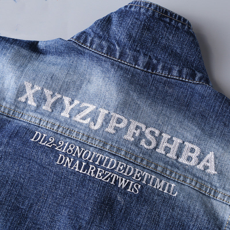 Men's Denim Jacket Spring And Autumn New Men's Korean Style Trend Student Slim Handsome Autumn Jacket