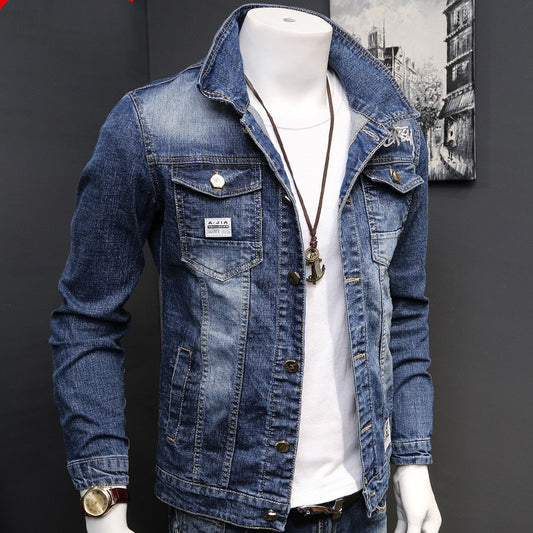 Men's Denim Jacket Spring And Autumn New Men's Korean Style Trend Student Slim Handsome Autumn Jacket