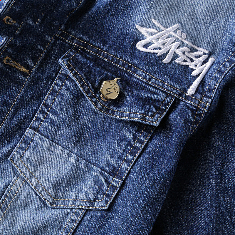 Men's Denim Jacket Spring And Autumn New Men's Korean Style Trend Student Slim Handsome Autumn Jacket