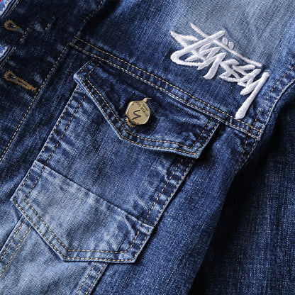 Men's Denim Jacket Spring And Autumn New Men's Korean Style Trend Student Slim Handsome Autumn Jacket