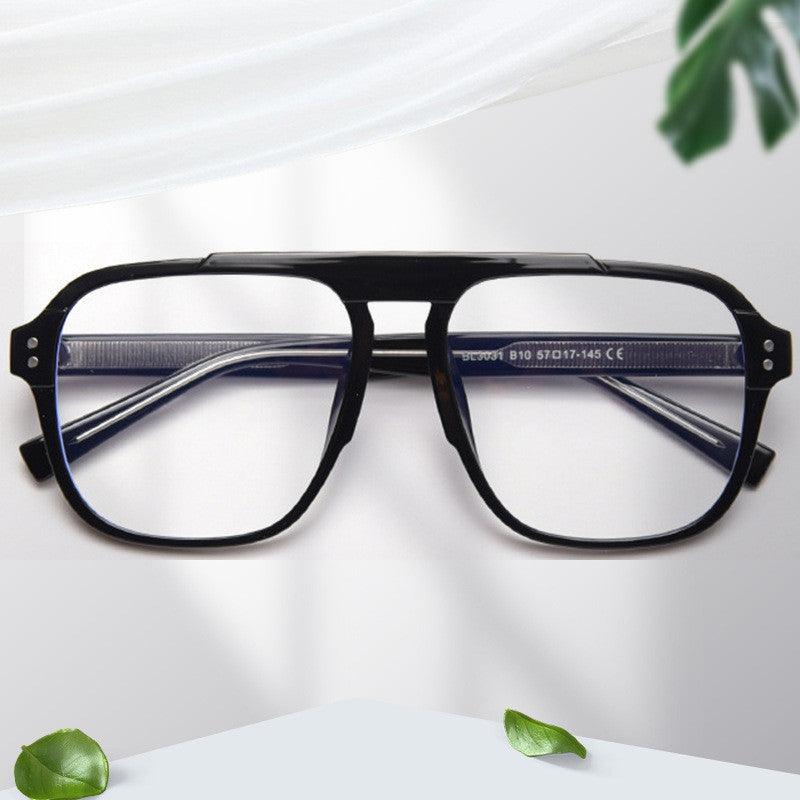 Double Beam Street Shooting Square Transparent Male Flat Mirror