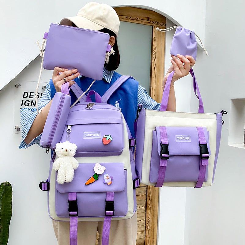 Canvas Backpack Women Korean Harajuku