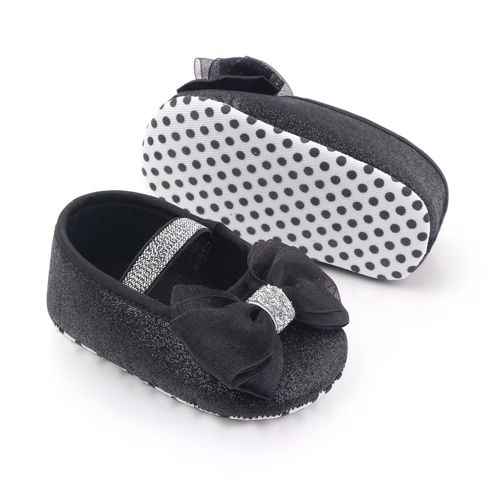 Newborn Princess Shoes Baby Shoes Soft Soled Baby Shoes Bow Princess Shoes Single Shoes  (Available)