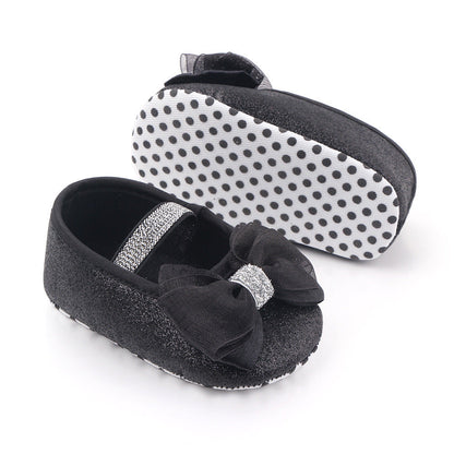 Newborn Princess Shoes Baby Shoes Soft Soled Baby Shoes Bow Princess Shoes Single Shoes  (Available)