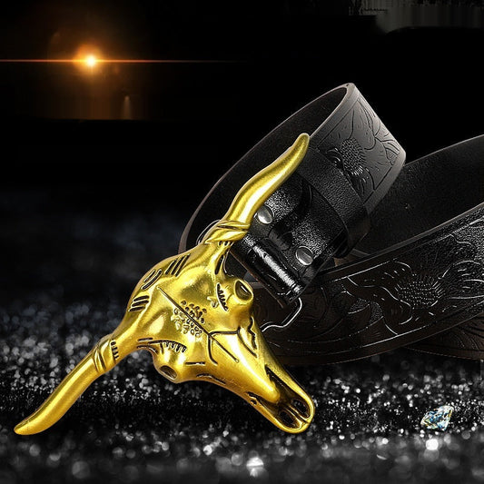 Belt Cow Head Buckle Men  (Available)