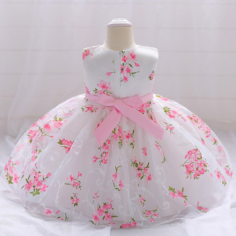 Girls Wedding Party Dress featuring an elegant princess ball gown design for weddings, birthdays, concerts, flower girl events, and parties