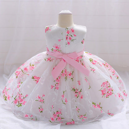 Girls Wedding Party Dress featuring an elegant princess ball gown design for weddings, birthdays, concerts, flower girl events, and parties