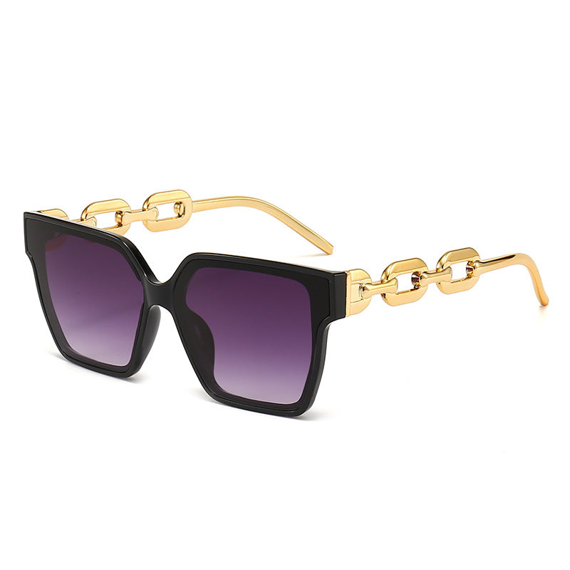 New Large Square Frame Men's And Women's Street Shot Fashion Sunglasses
