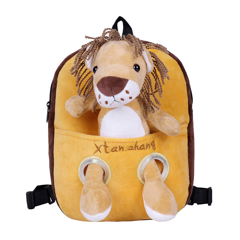 Cartoon Cute Plush Double Shoulders Kindergarten Backpack